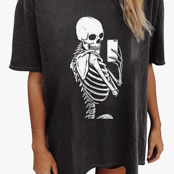 New Skeleton selfie shirt shirt sleeve Multiple sizes available - Picture 2 of 2